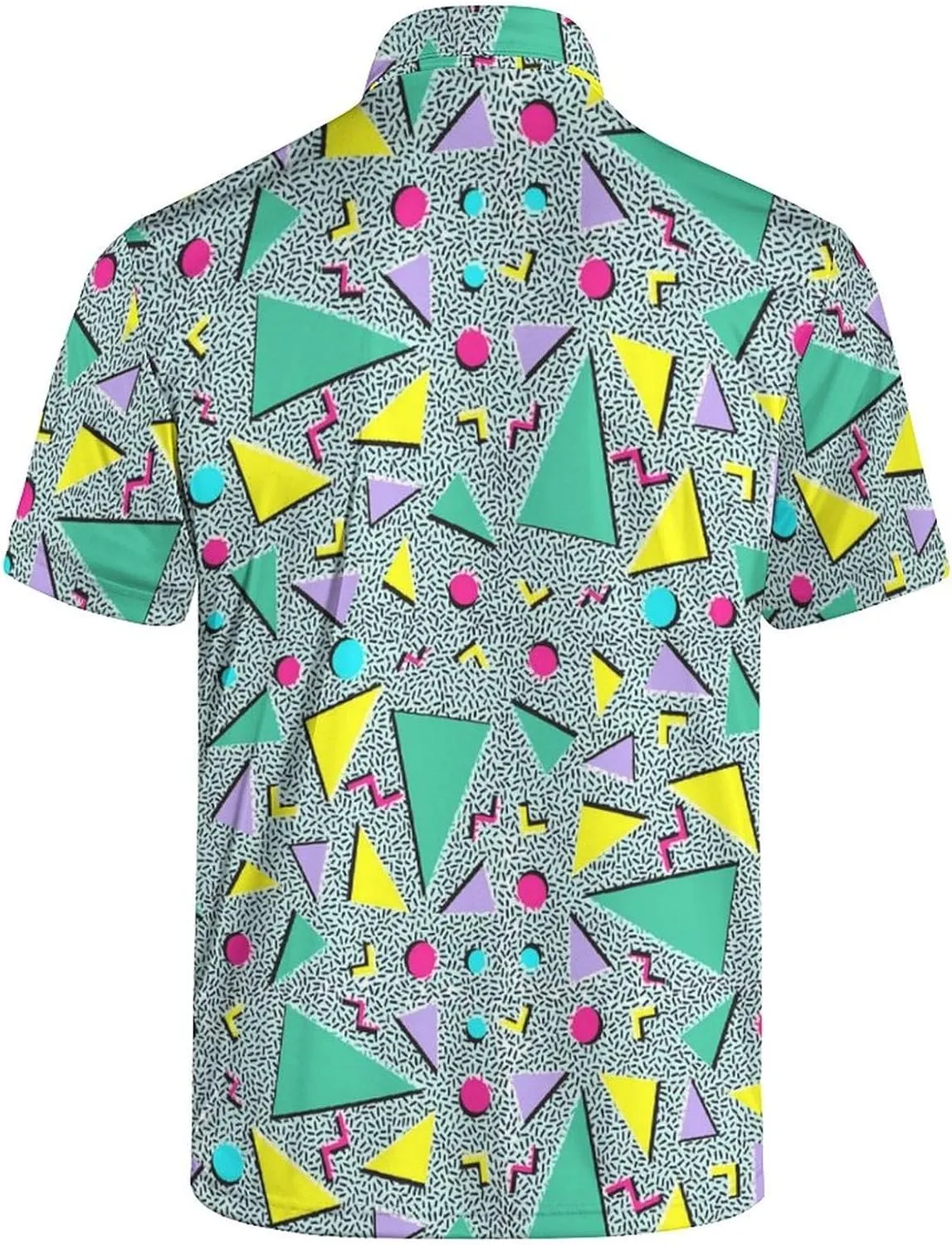 Golf Shirts for Men Printed Quick Dry Short Sleeve Performance Polo Shirts Moisture Wicking Collared Tennis T-Shirt