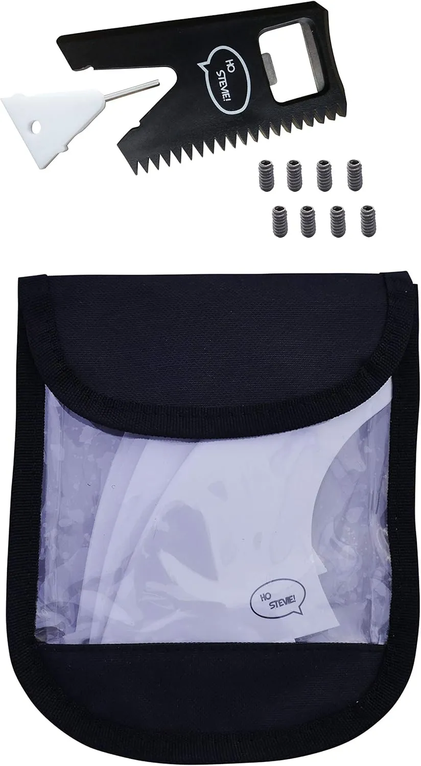 Ho Stevie! FRP Quad (4) Surfboard Fins - Speed and Drive - Stronger Than Regular Nylon Fins - Includes Fin Bag, Screws, Wax Comb and Fin Key