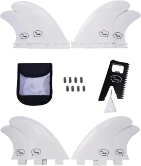 Ho Stevie! FRP Quad (4) Surfboard Fins - Speed and Drive - Stronger Than Regular Nylon Fins - Includes Fin Bag, Screws, Wax Comb and Fin Key