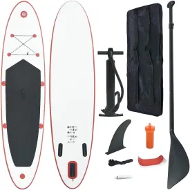 Inflatable Stand Up Paddle Board Set for Fun and Adventure, Durable and Stable, for Relaxing Days on Water, Red and White