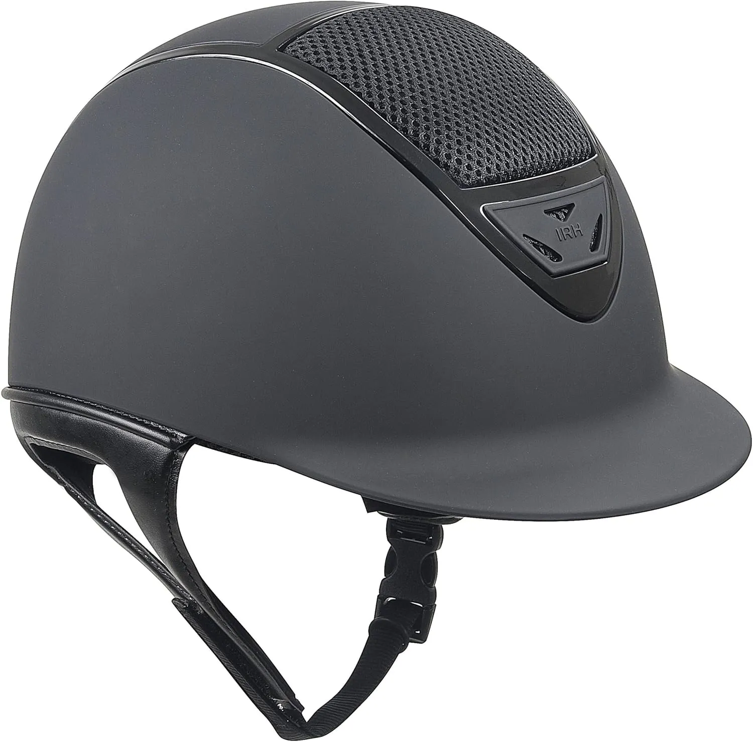 IRH XLT Horse Riding Helmet, Matte Black with Glossy Frame (Small)