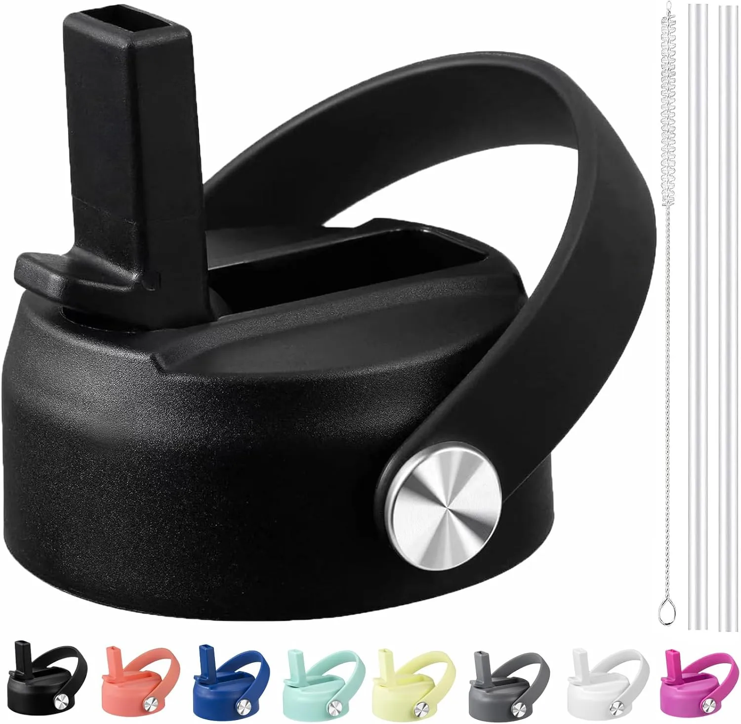 KMN Straw Lid for Hydro Flask Wide Mouth, Lids with Straw for Hydroflask 12 16 18 20 32 40 oz Wide Mouth, Replacement Straw Cap for Hydroflask, Top Sport Bottle Lids Accessories