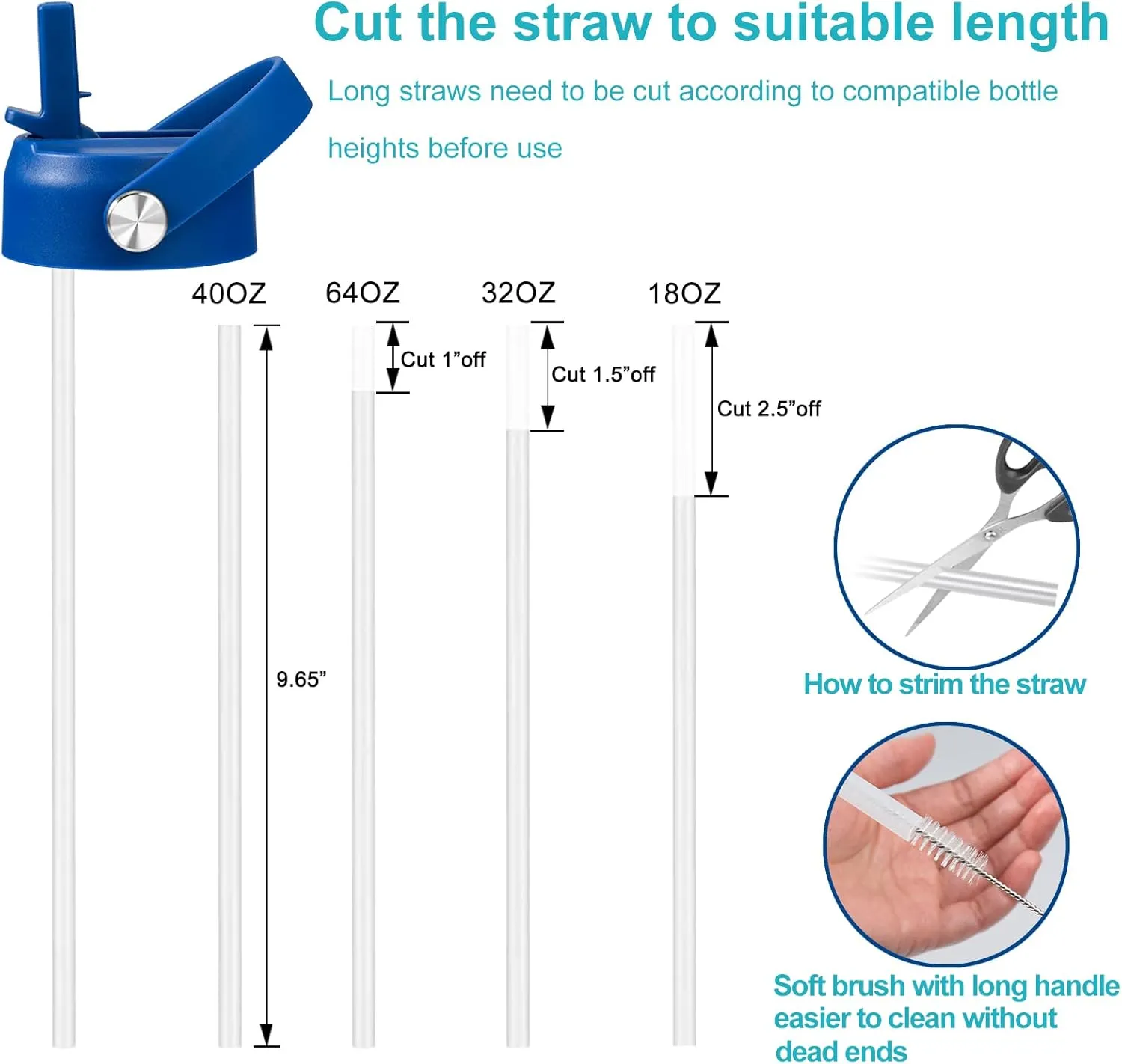 KMN Straw Lid for Hydro Flask Wide Mouth, Lids with Straw for Hydroflask 12 16 18 20 32 40 oz Wide Mouth, Replacement Straw Cap for Hydroflask, Top Sport Bottle Lids Accessories