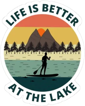 Lake Life Paddleboard Sticker - SUP Vinyl Decal for Water Lovers & Outdoor Enthusiasts