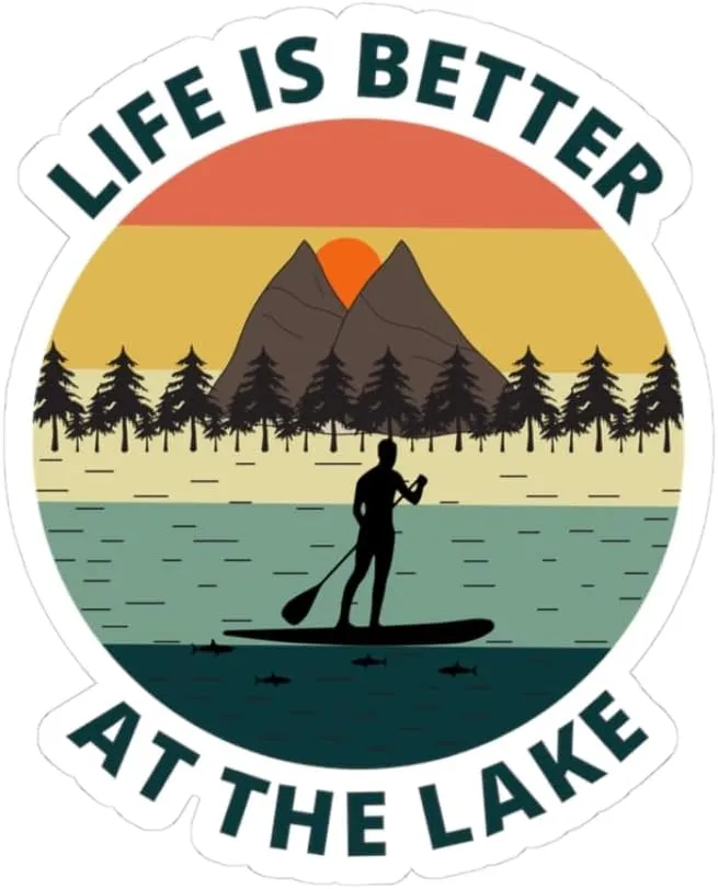 Lake Life Paddleboard Sticker - SUP Vinyl Decal for Water Lovers & Outdoor Enthusiasts