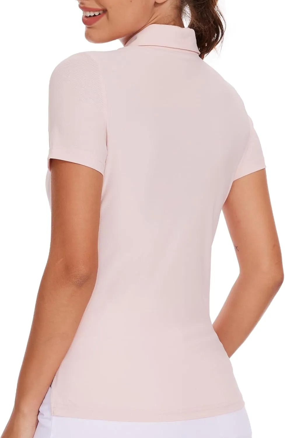 M MOTEEPI Sun Shirts UV Protection Womens Polo Shirts with 3-Botton Womens Golf Shirts Lightweight