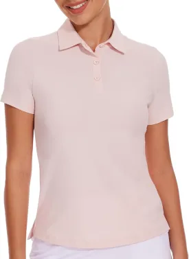 M MOTEEPI Sun Shirts UV Protection Womens Polo Shirts with 3-Botton Womens Golf Shirts Lightweight