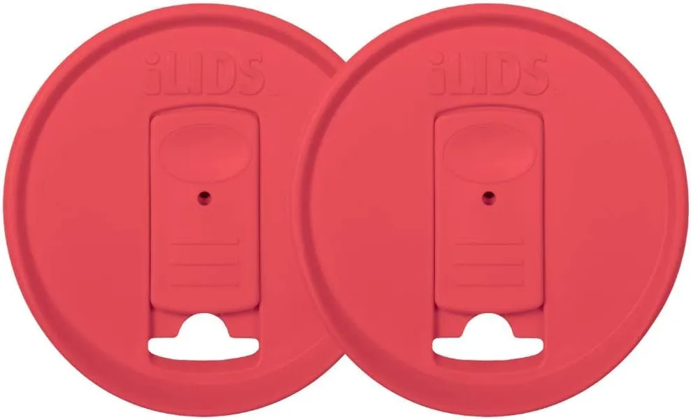 Mason Jar Drink Lid, Wide Mouth, Coral, 2-Pack