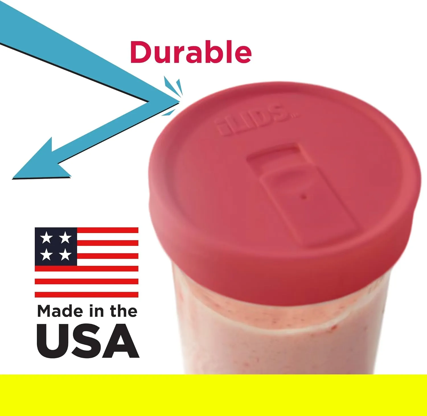 Mason Jar Drink Lid, Wide Mouth, Coral, 2-Pack