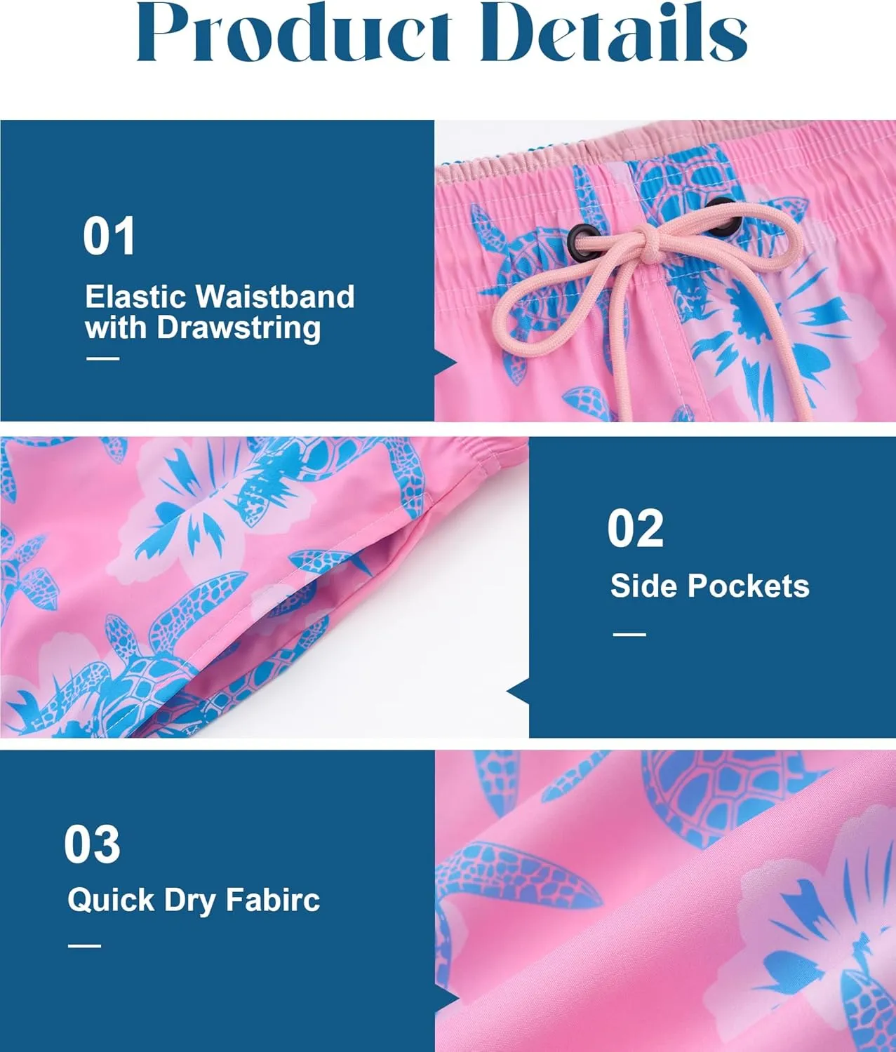 Mens Swim Trunks 5 Inch with Mesh Lining Quick Dry Stretch Bathing Suits for Men Board Shorts Men's Swimwear