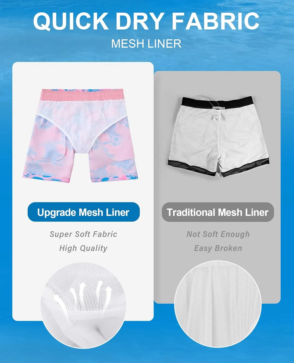 Mens Swim Trunks 5 Inch with Mesh Lining Quick Dry Stretch Bathing Suits for Men Board Shorts Men's Swimwear