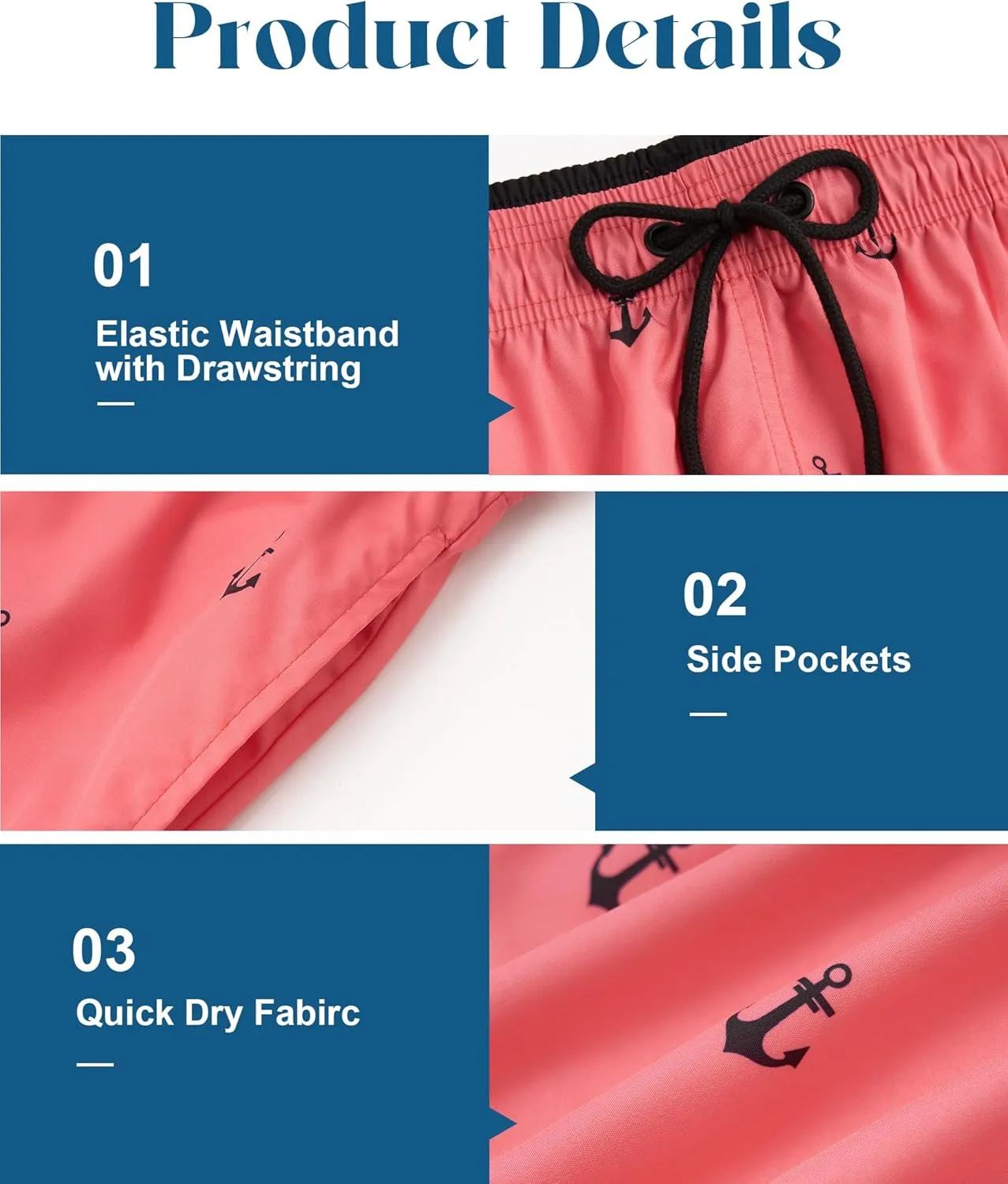 Mens Swim Trunks 5 Inch with Mesh Lining Quick Dry Stretch Bathing Suits for Men Board Shorts Men's Swimwear