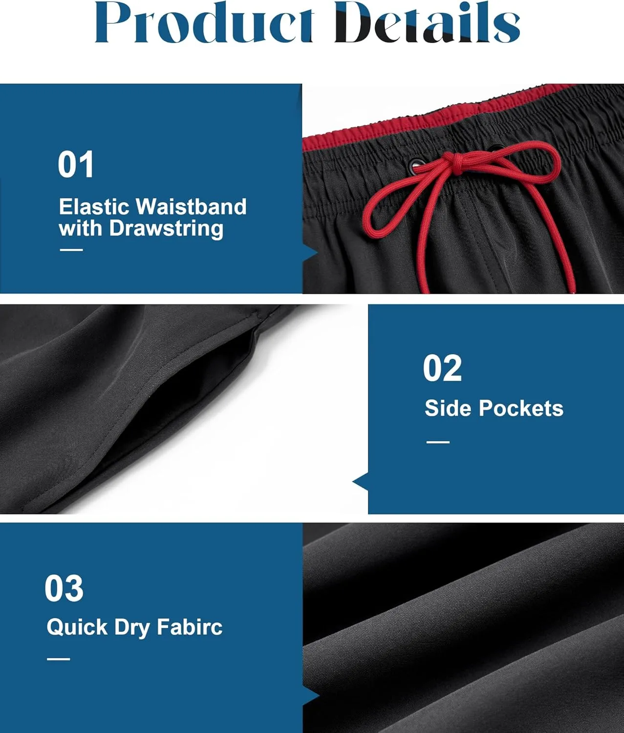 Mens Swim Trunks 5 Inch with Mesh Lining Quick Dry Stretch Bathing Suits for Men Board Shorts Men's Swimwear