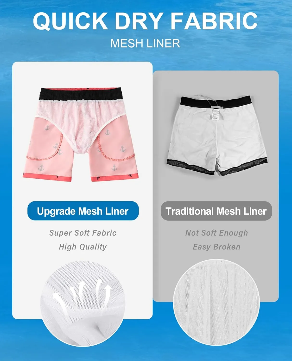 Mens Swim Trunks 5 Inch with Mesh Lining Quick Dry Stretch Bathing Suits for Men Board Shorts Men's Swimwear