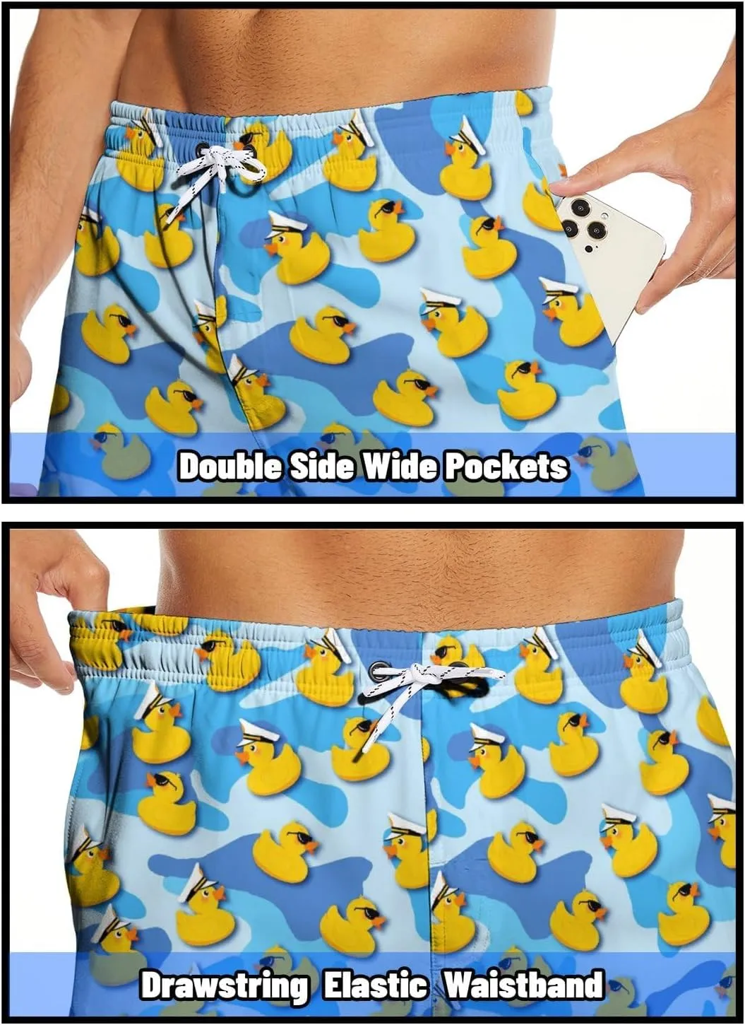 Mens Swim Trunks Swimming Trunks with Compression Liner Board Shorts 7 inch Swim Shorts Swimsuit