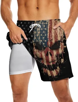 Mens Swim Trunks Swimming Trunks with Compression Liner Board Shorts 7 inch Swim Shorts Swimsuit