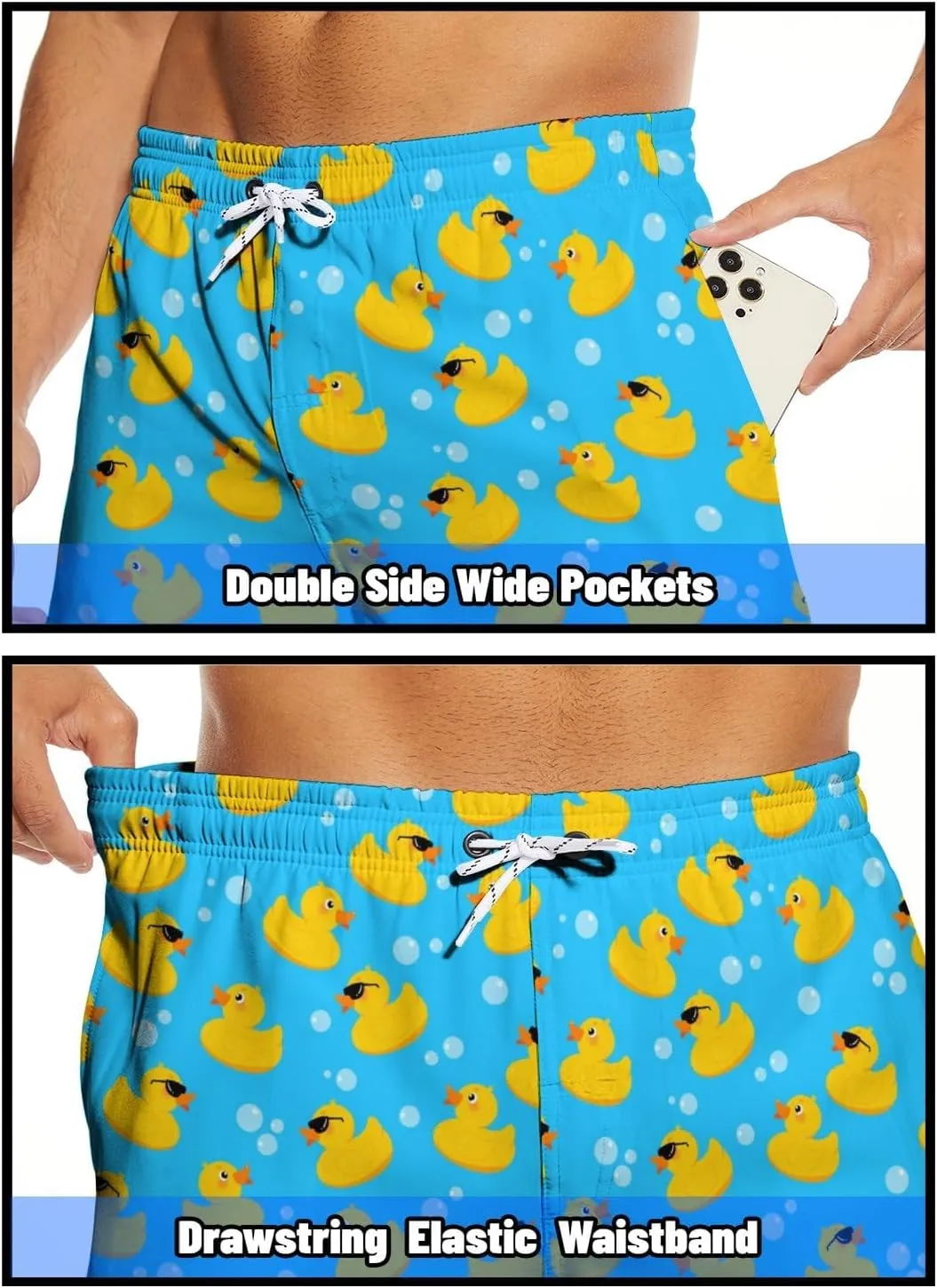 Mens Swim Trunks Swimming Trunks with Compression Liner Board Shorts 7 inch Swim Shorts Swimsuit
