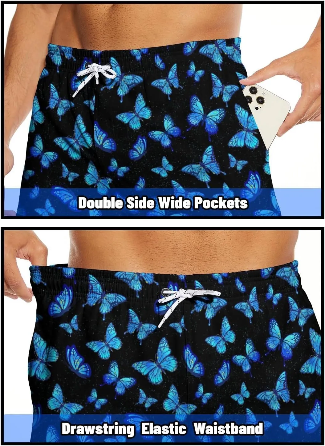 Mens Swim Trunks Swimming Trunks with Compression Liner Board Shorts 7 inch Swim Shorts Swimsuit