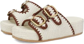 MICIFA Platform Sandals for Women Espadrille Wedges Summer Beach Sandals Comfortable Cute Woven Straw Crochet Sandals Shoes Casual Adjustable Double Buckle Strap Sandals