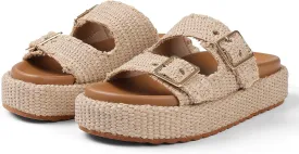 mikarka Raffia Platform Sandals for Women 2025: Resort Womens Sandals Comfortable - Summer Beach Sandals Buckle Straps Espadrilles Flatform Slides Mules