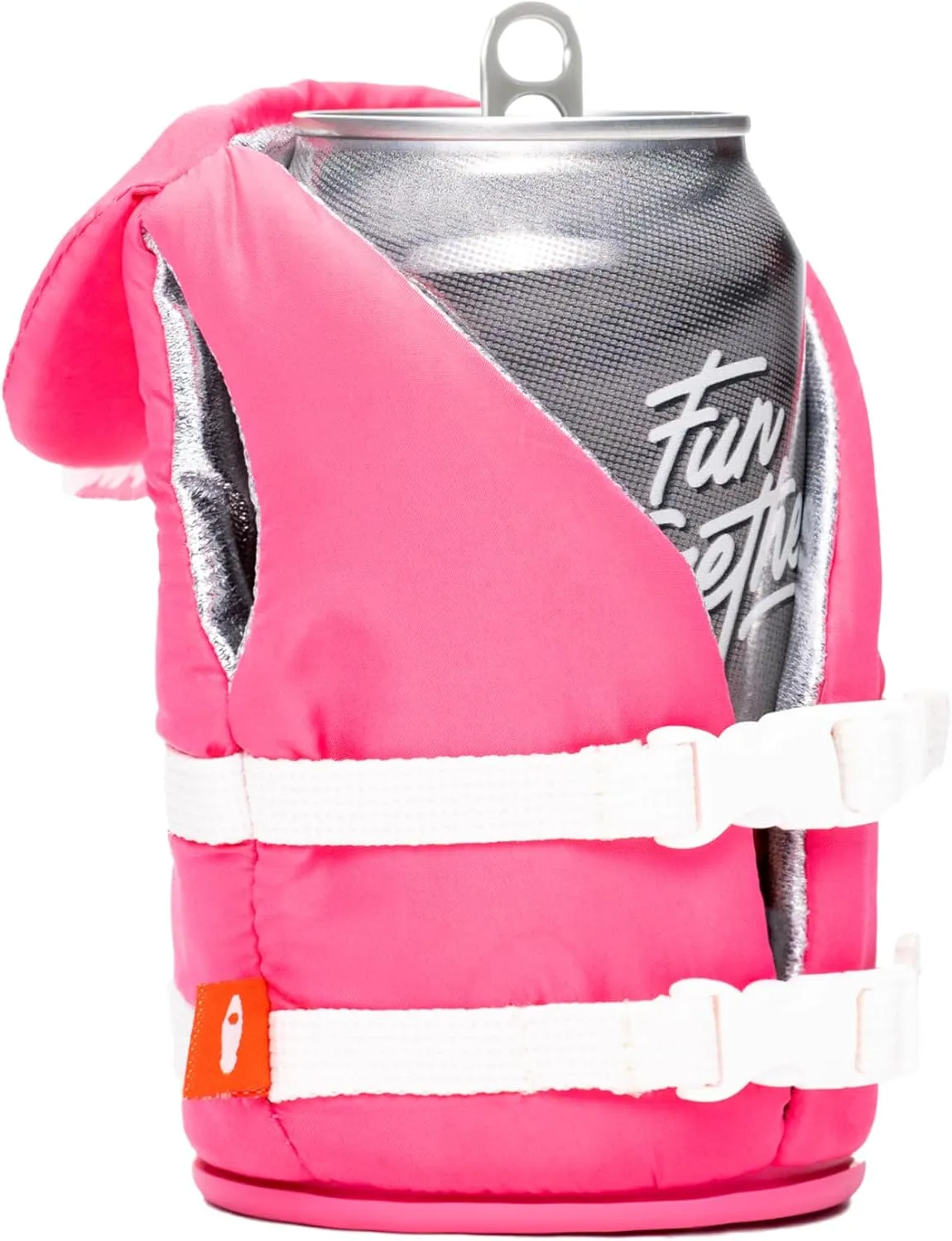 Puffin - The Buoy Life Vest - Insulated 12 oz Can Cooler I Beer Bottle & Soda Can Insulator, Keep Drinks and Beverages Cold - Party Pink