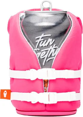 Puffin - The Buoy Life Vest - Insulated 12 oz Can Cooler I Beer Bottle & Soda Can Insulator, Keep Drinks and Beverages Cold - Party Pink