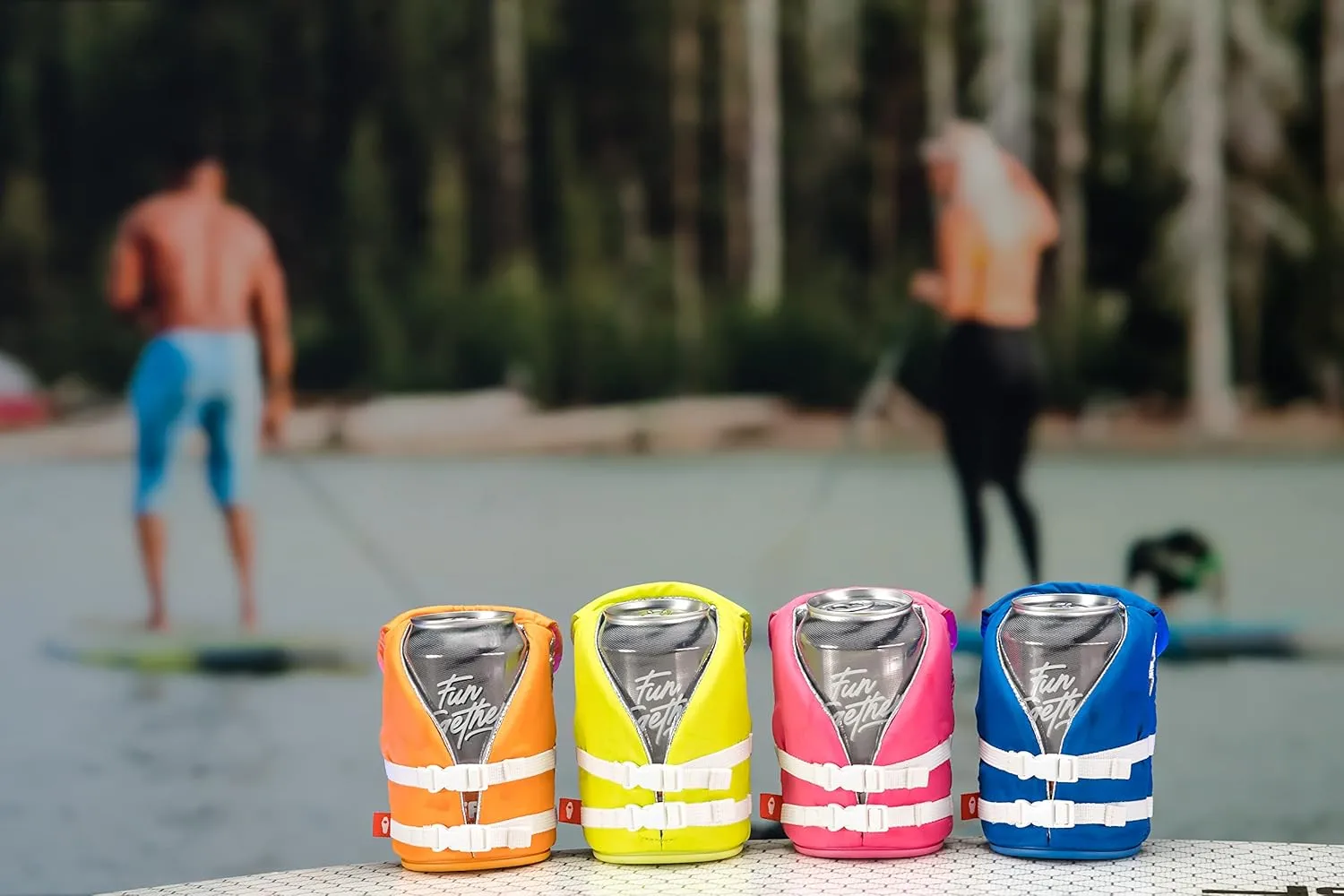 Puffin - The Buoy Life Vest - Insulated 12 oz Can Cooler I Beer Bottle & Soda Can Insulator, Keep Drinks and Beverages Cold - Party Pink