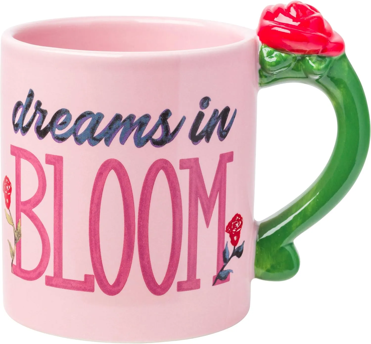 Silver Buffalo Disney Belle Dreams in Bloom Roses Shaped Handle Ceramic Mug, 20 Ounces