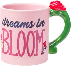 Silver Buffalo Disney Belle Dreams in Bloom Roses Shaped Handle Ceramic Mug, 20 Ounces