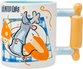 Silver Buffalo Ratatouille Little Chef Shaped Handle Ceramic Mug, 20 Ounces