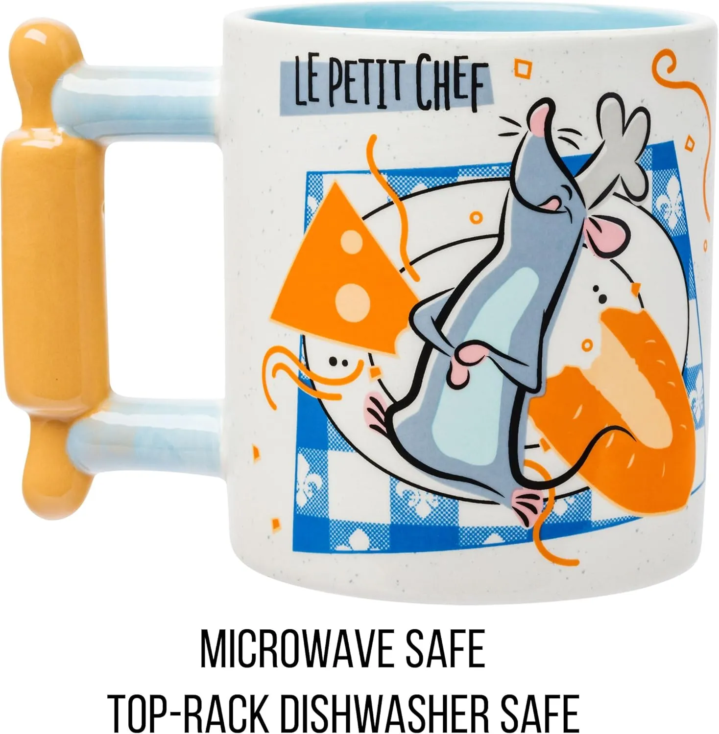 Silver Buffalo Ratatouille Little Chef Shaped Handle Ceramic Mug, 20 Ounces
