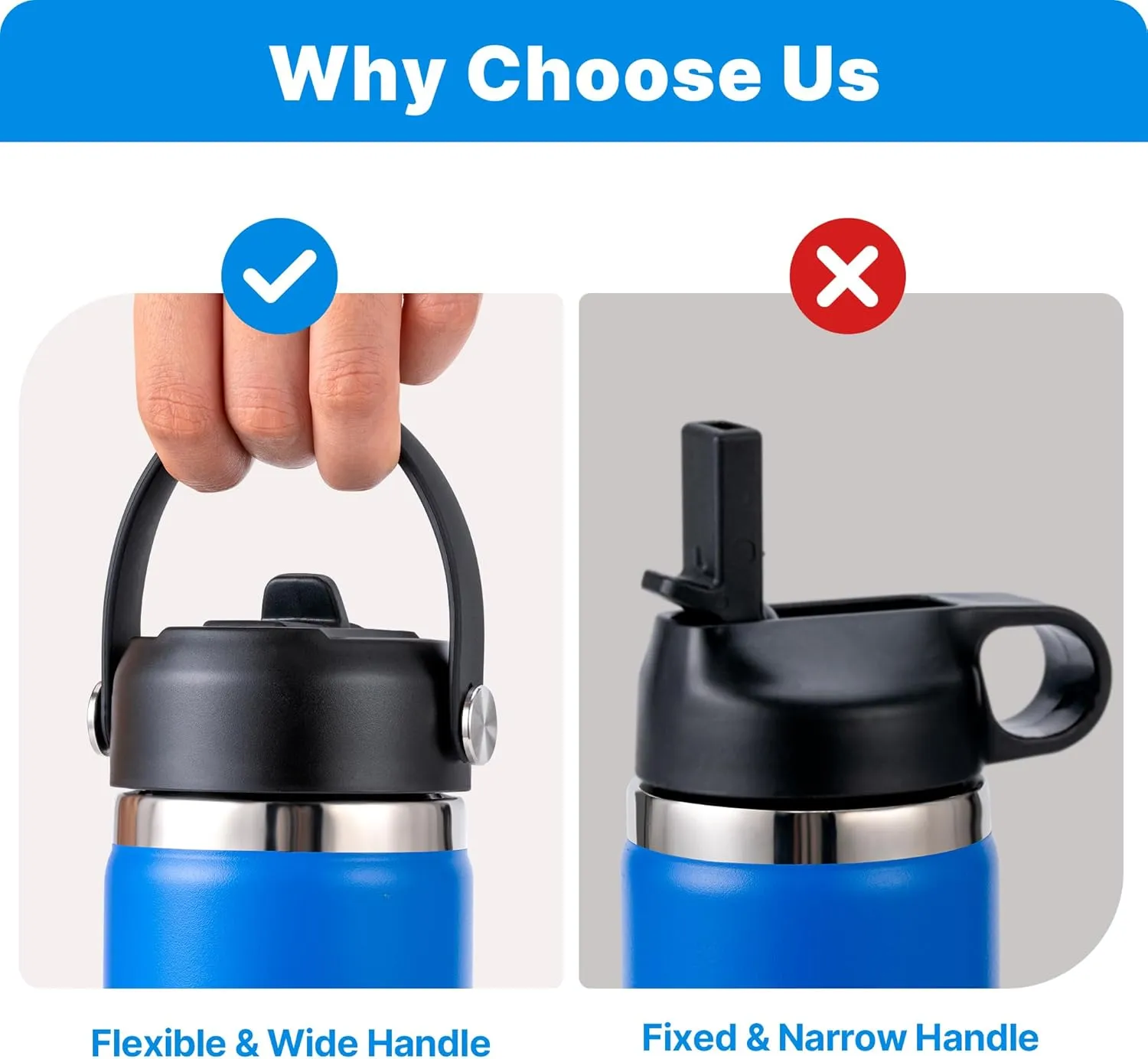 Straw Lid for Hydroflask, Lids with Straw for Hydro Flask 12 16 18 20 32 40 64oz Wide Mouth Water Bottles, Replacement Cap Lid for Hydroflask, BPA Free