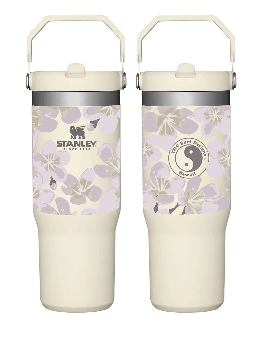 T&C Surf 30 oz Aloha Painted Sakura Stanley The IcefIow™ Flip Straw Tumbler