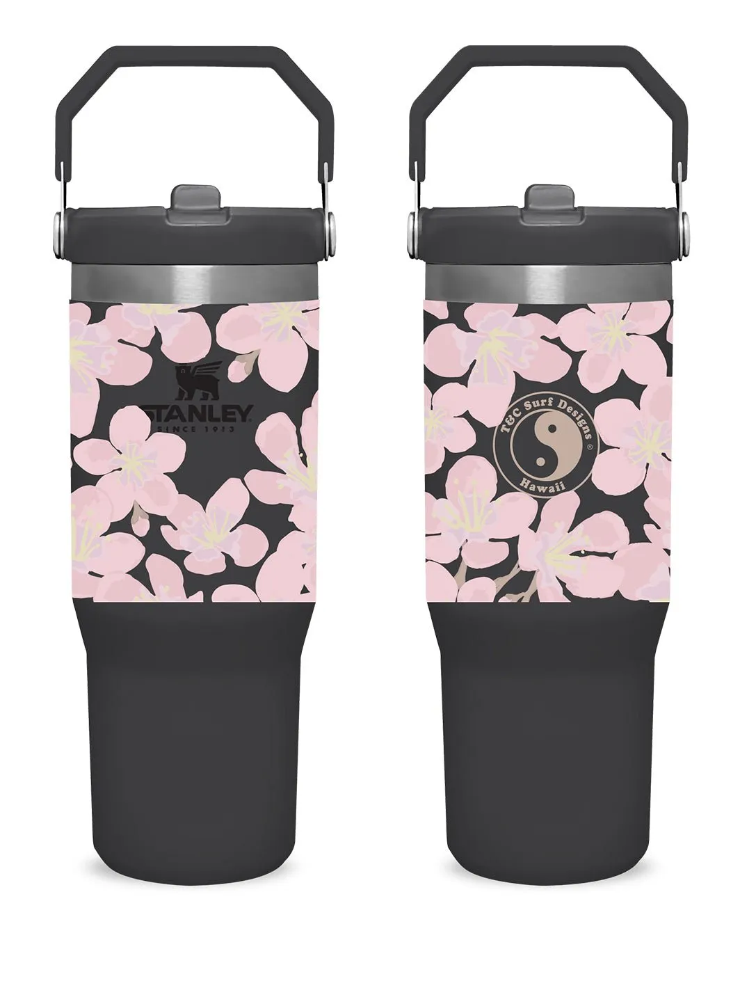 T&C Surf 30 oz Aloha Painted Sakura Stanley The IcefIow™ Flip Straw Tumbler