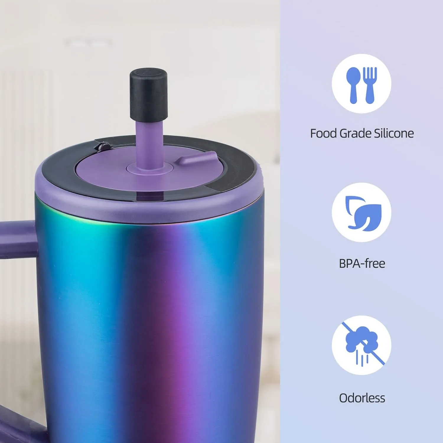 TERPINK 2 Pack Magnetic Straw Caps Compatible with BrMate All Era and Resa Tumblers, Silicone Straw Caps Toppers Compatible with Brumate Accessories, Straw Covers Protectors BPA Free (Black)