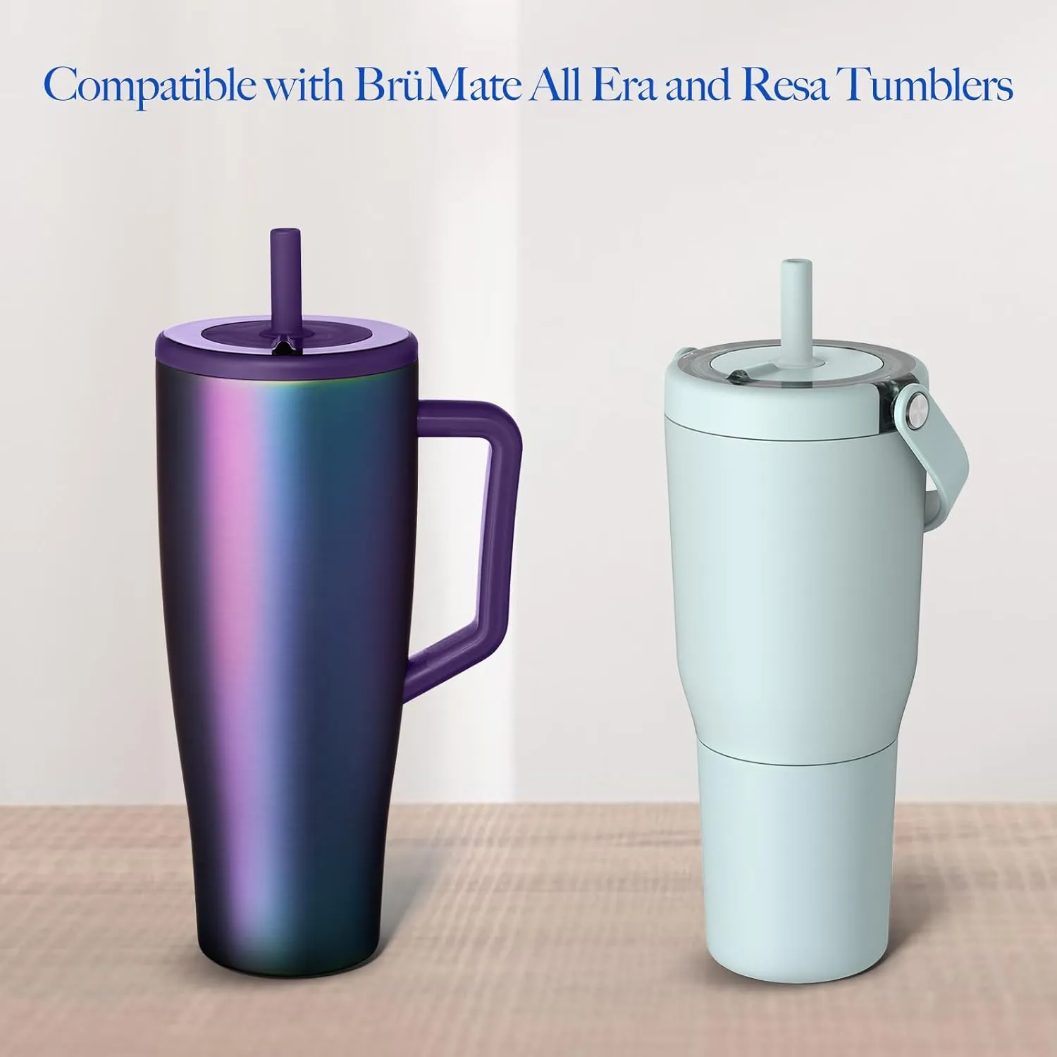 TERPINK 2 Pack Magnetic Straw Caps Compatible with BrMate All Era and Resa Tumblers, Silicone Straw Caps Toppers Compatible with Brumate Accessories, Straw Covers Protectors BPA Free (Black)