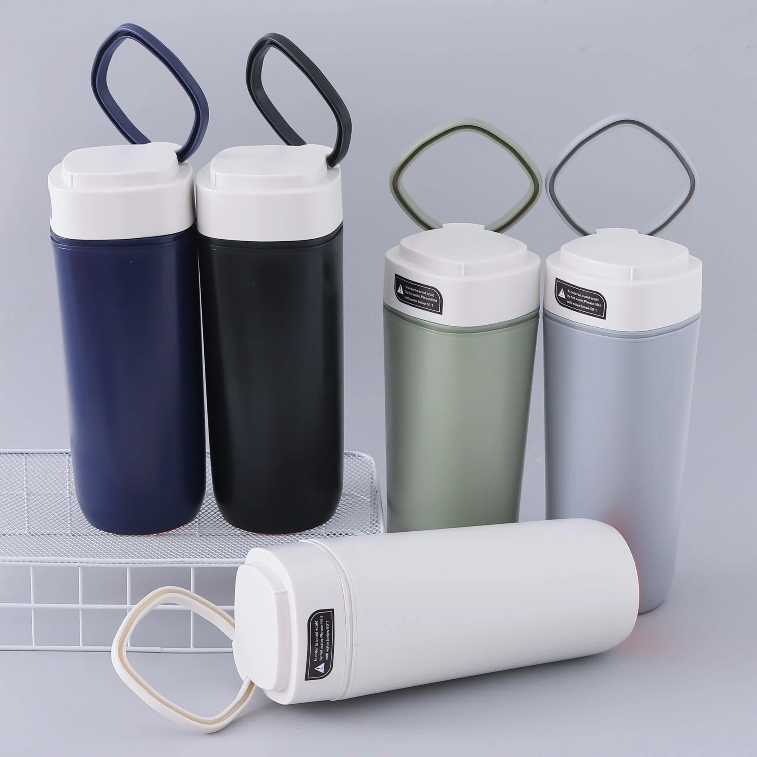 The Better Home 480ml Anti Fall Tumbler with Lid & Handle | Doubled Walled 304 Stainless Steel | 6 Hrs Hot & Cold Tumbler Bottle | Leakproof | BPA Free | Perfect for Travel, Home and Office | White