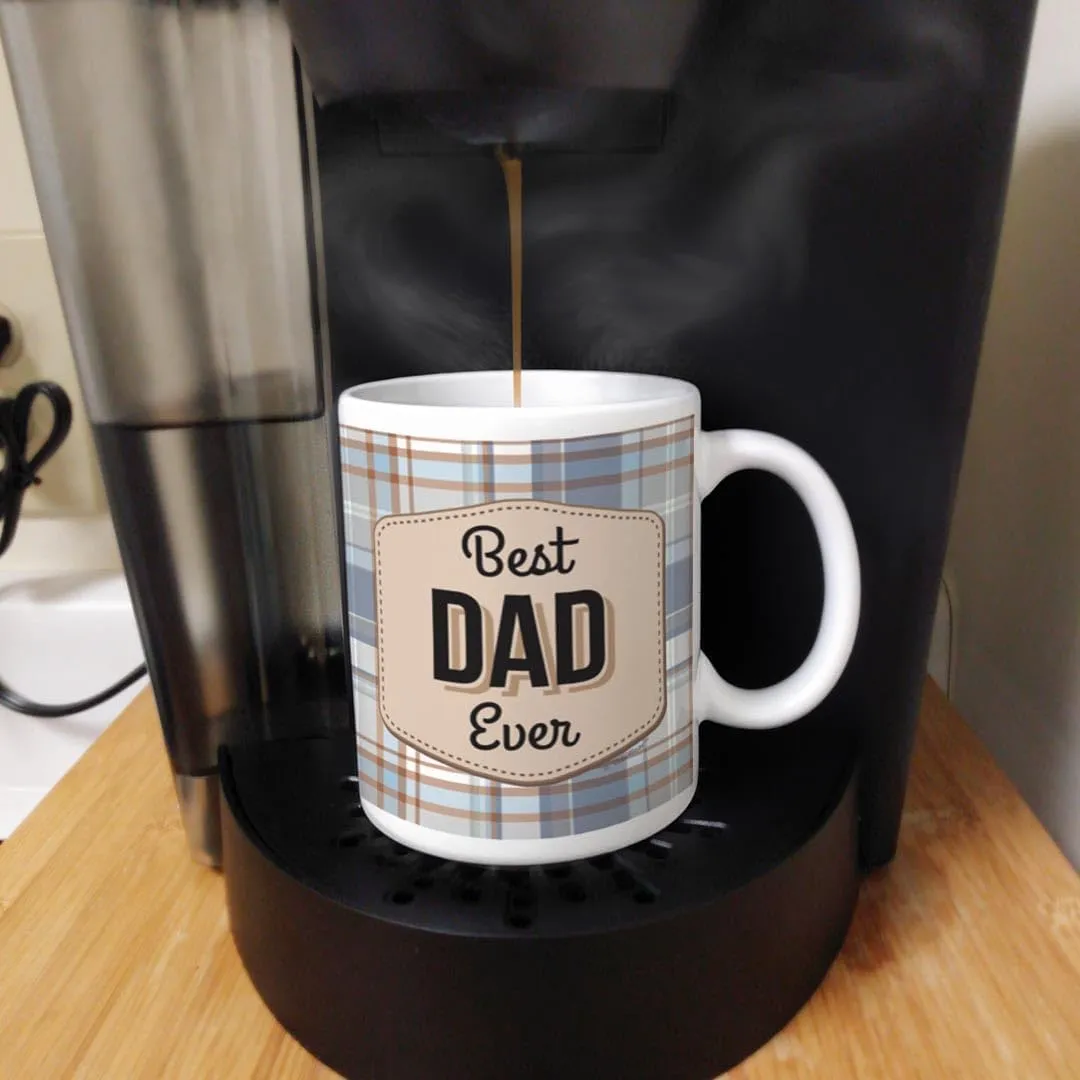 ThisWear Dad Mug Best Dad Ever Gifts Cool Dad Gifts Fathers Day Mug Dad Present 11oz Ceramic Coffee Mug with Handle Blue Plaid
