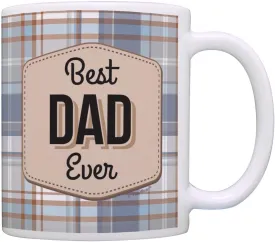 ThisWear Dad Mug Best Dad Ever Gifts Cool Dad Gifts Fathers Day Mug Dad Present 11oz Ceramic Coffee Mug with Handle Blue Plaid