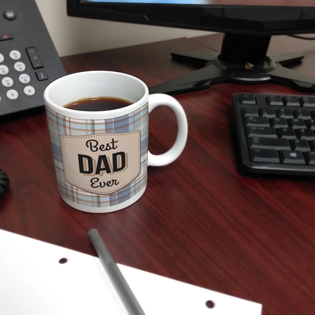 ThisWear Dad Mug Best Dad Ever Gifts Cool Dad Gifts Fathers Day Mug Dad Present 11oz Ceramic Coffee Mug with Handle Blue Plaid