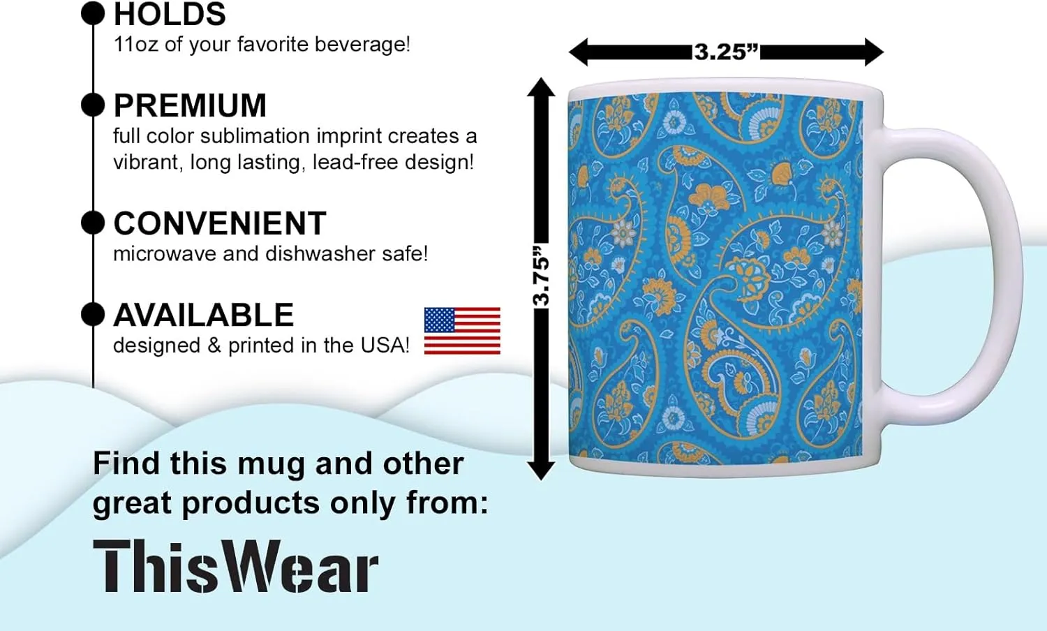 ThisWear Patriotic Mug Best Dad Ever Mug US Flag Mug Dad Bday Mug Veteran 11oz Ceramic Coffee Mug with Handle USA Flag