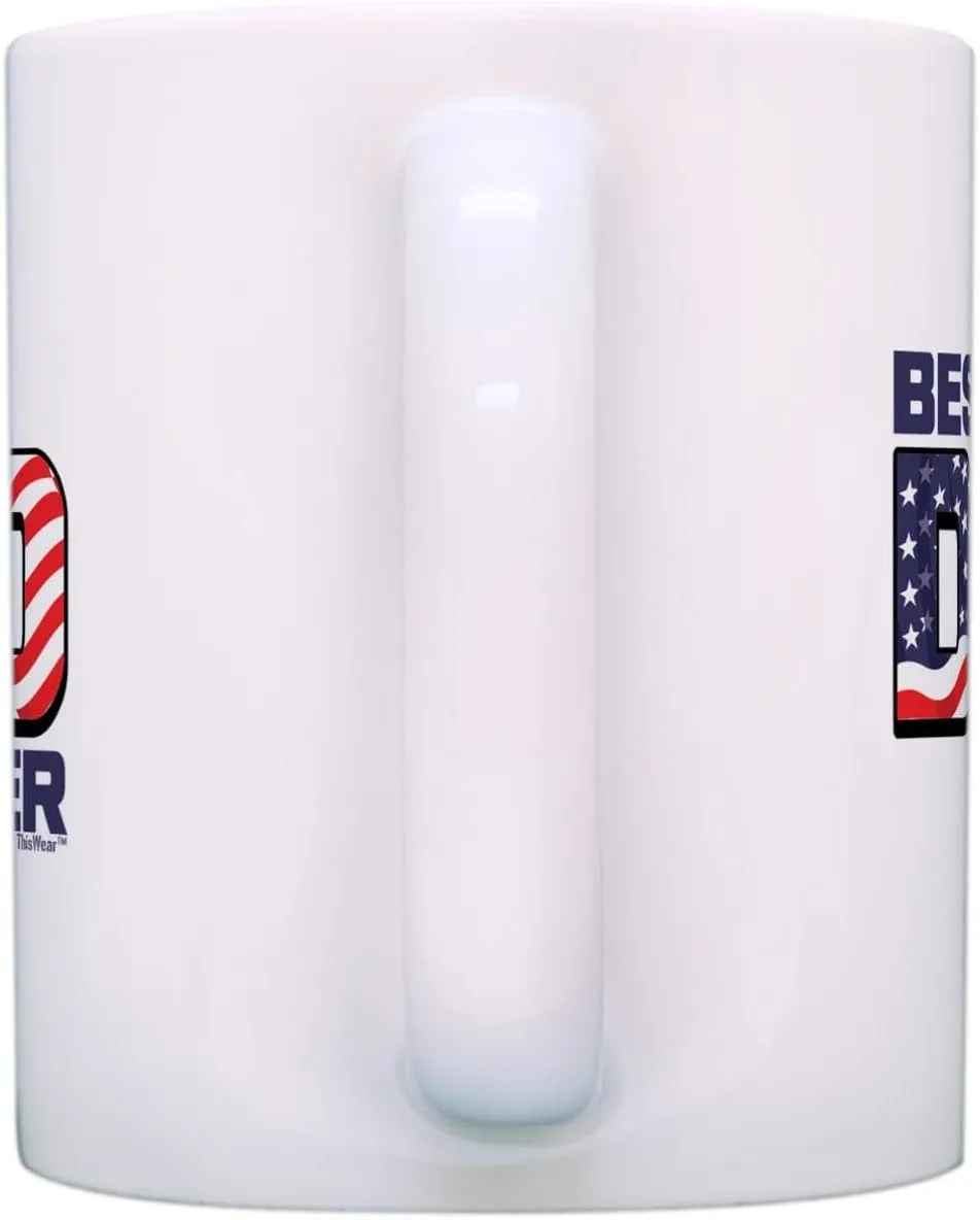 ThisWear Patriotic Mug Best Dad Ever Mug US Flag Mug Dad Bday Mug Veteran 11oz Ceramic Coffee Mug with Handle USA Flag