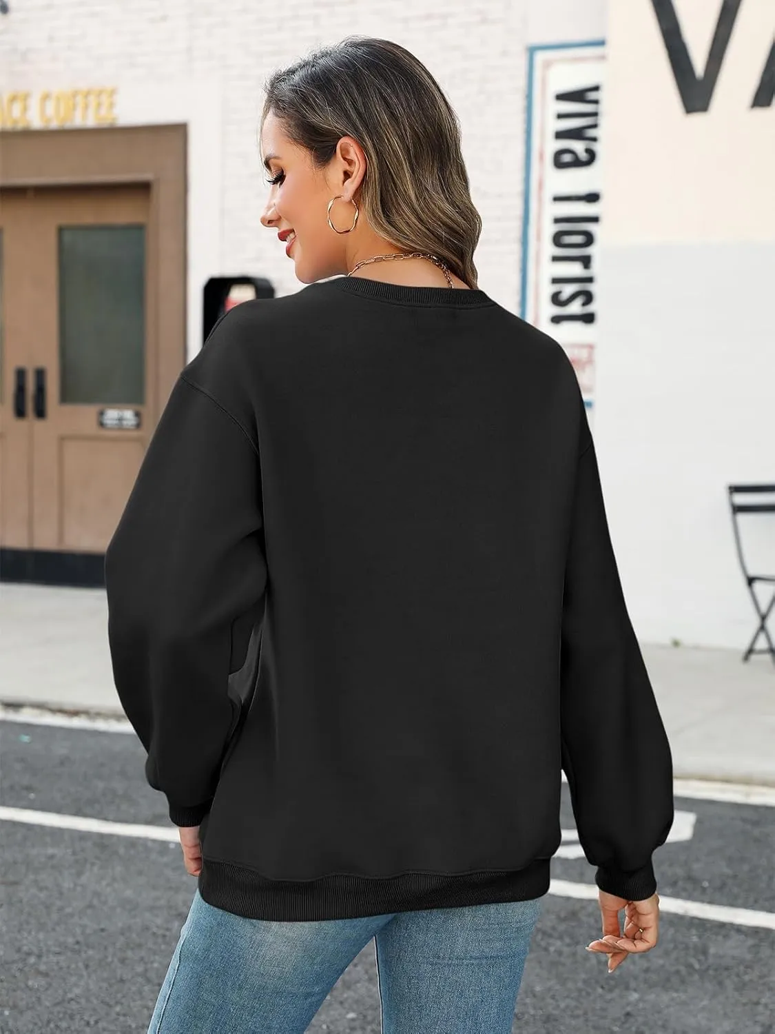 TICTICMIMI Women's Casual Crewneck Sweatshirts Long Sleeve Tops Loose Fit Fall Shirts