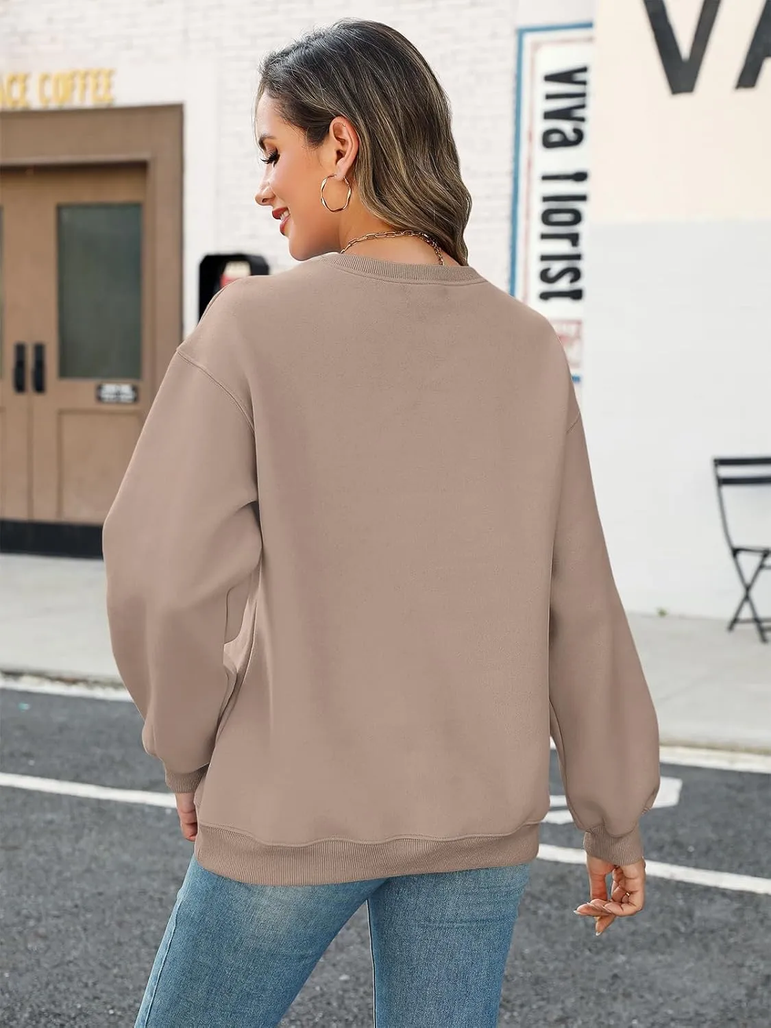 TICTICMIMI Women's Casual Crewneck Sweatshirts Long Sleeve Tops Loose Fit Fall Shirts