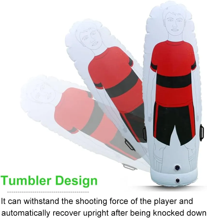 TNZMART Red Soccer Inflatable Dummy Set Free Kicks Air Mannequin Wall Soccer Training Dummies with Pump for Beginner
