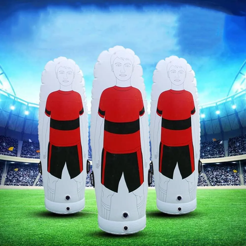 TNZMART Red Soccer Inflatable Dummy Set Free Kicks Air Mannequin Wall Soccer Training Dummies with Pump for Beginner