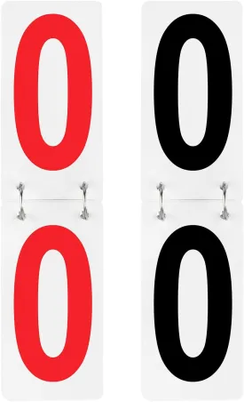 TopTie 2 Sets Tennis Score Keeper Visible 0-9 Double Sides Flip Scoreboard Numbers-Black-2.5 x 5 Inch
