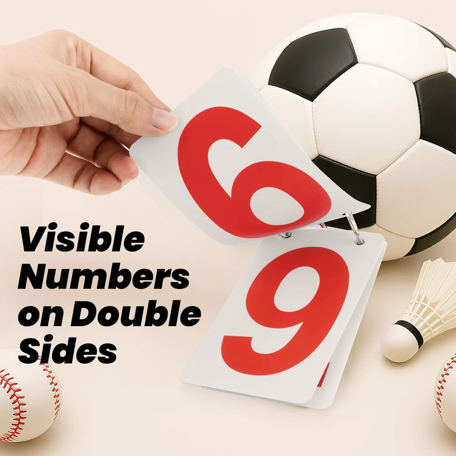 TopTie 2 Sets Tennis Score Keeper Visible 0-9 Double Sides Flip Scoreboard Numbers-Black-2.5 x 5 Inch