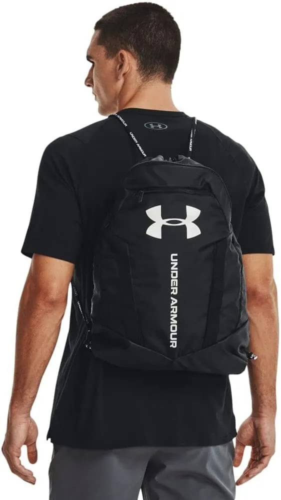 Under Armour Unisex-Adult Undeniable Sackpack , Black (001)/Metallic Silver , One Size Fits Most